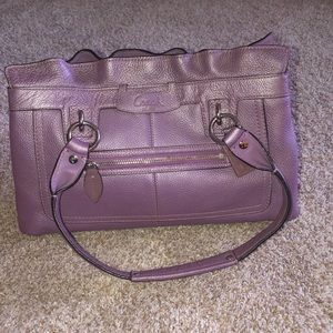 Lilac purple Coach Purse pebble leather